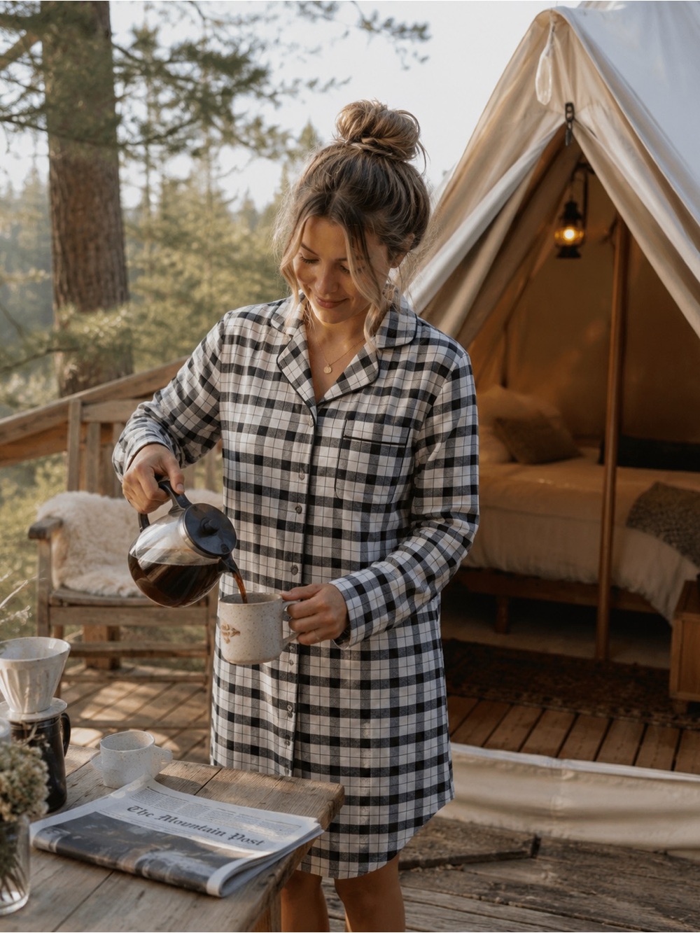 Filson Black and White Women’s pajama dress